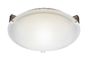 Trans Globe Lighting-59006 BN-Two Light Clipped Flush Mount   Brushed Nickel Finish with White Frosted Glass